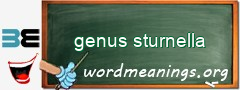 WordMeaning blackboard for genus sturnella